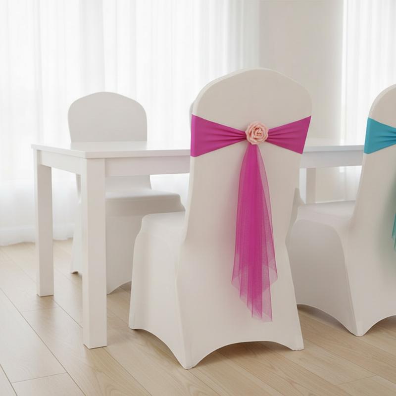 Chair Sash Organza - قطعة واحدة من أشرطة الكراسي المصنوعة
