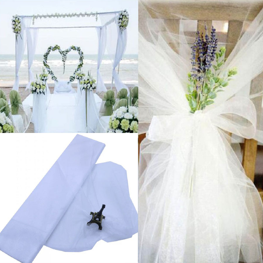 Chair Sash Organza - لفة قماش أورجانزا كريستال شفافة ،