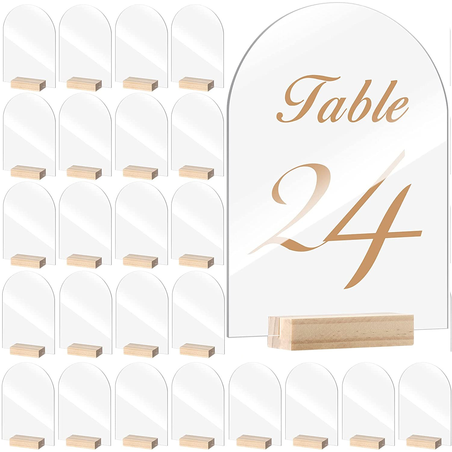 Table Number Gold - 10/20/30/50 قطعة قوس الاكريليك علامة مجموعة