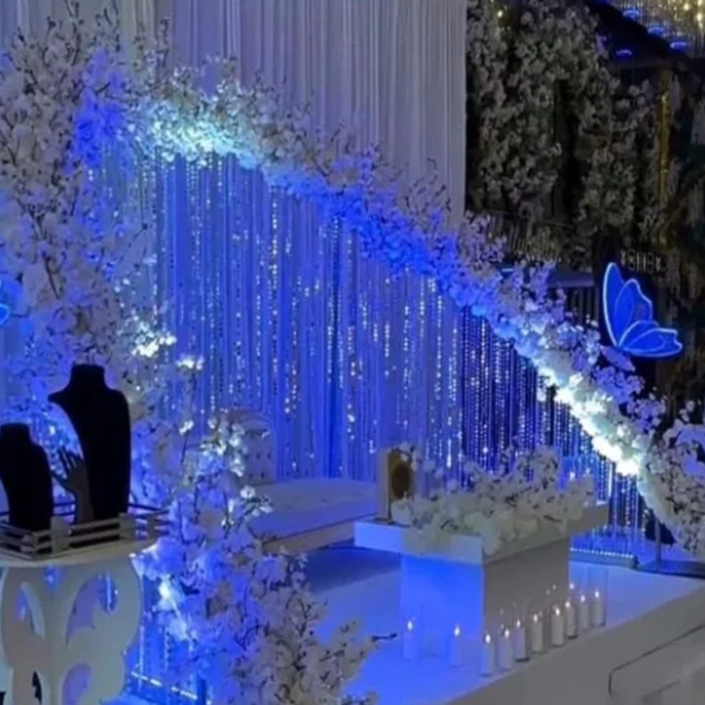 Wedding Balloon Arch - قوس من الخرز الأكريليك، حامل عرض