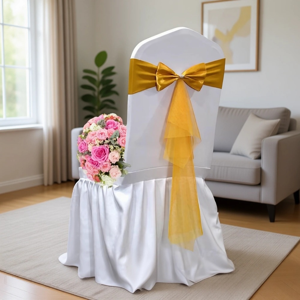 أربطة كراسي من الأورجانزا المط - مراجعة Chair Sash Organza وسعره