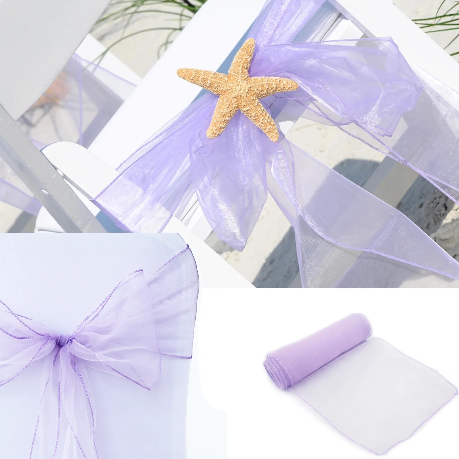 أربطة عقدة الأورجانزا للكرسي ، - مراجعة Chair Sash Organza وسعره