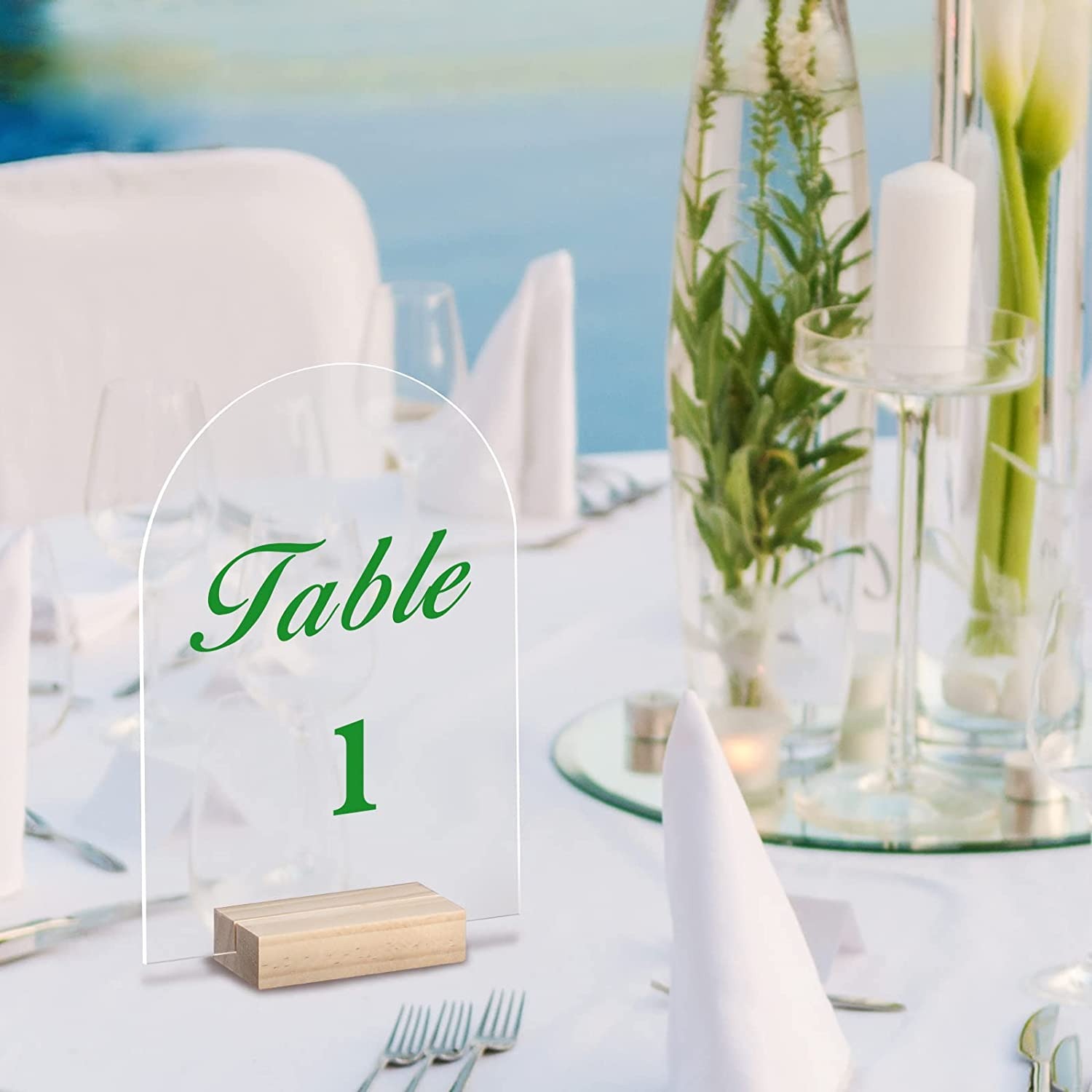 10/20/30/50 قطعة قوس الاكريليك - مراجعة Table Number Gold وسعره