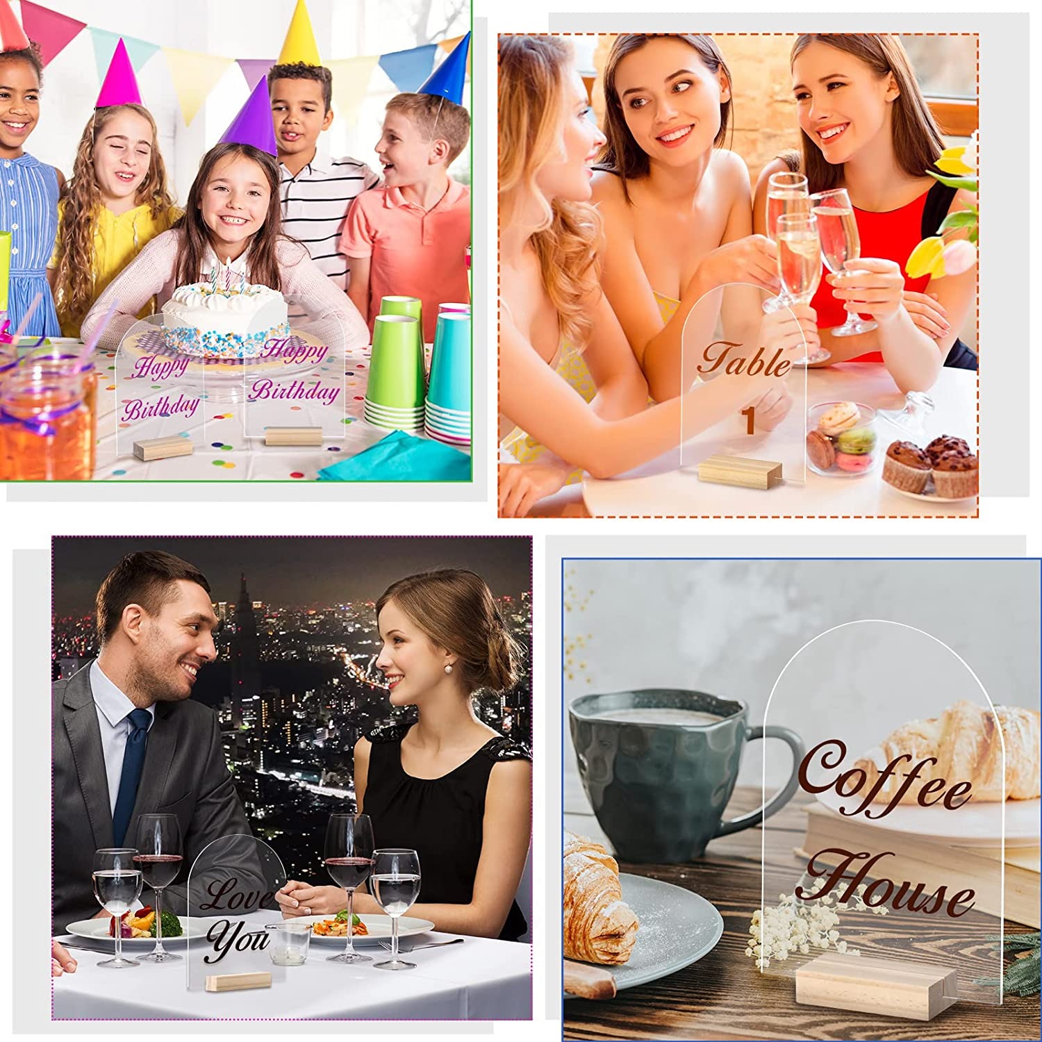 10/20/30/50 قطعة قوس الاكريليك - مراجعة Table Number Gold وسعره