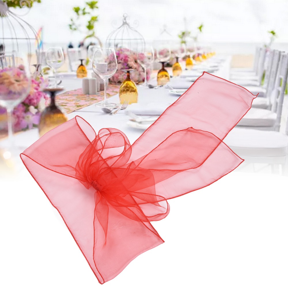 10 قطع من شرائط الكراسي الأورج - مراجعة Chair Sash Organza وسعره