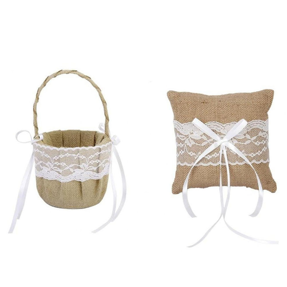 مجموعة من 6 وسائد زفاف ريفية ب - مراجعة Ring Bearer Pillow وسعره
