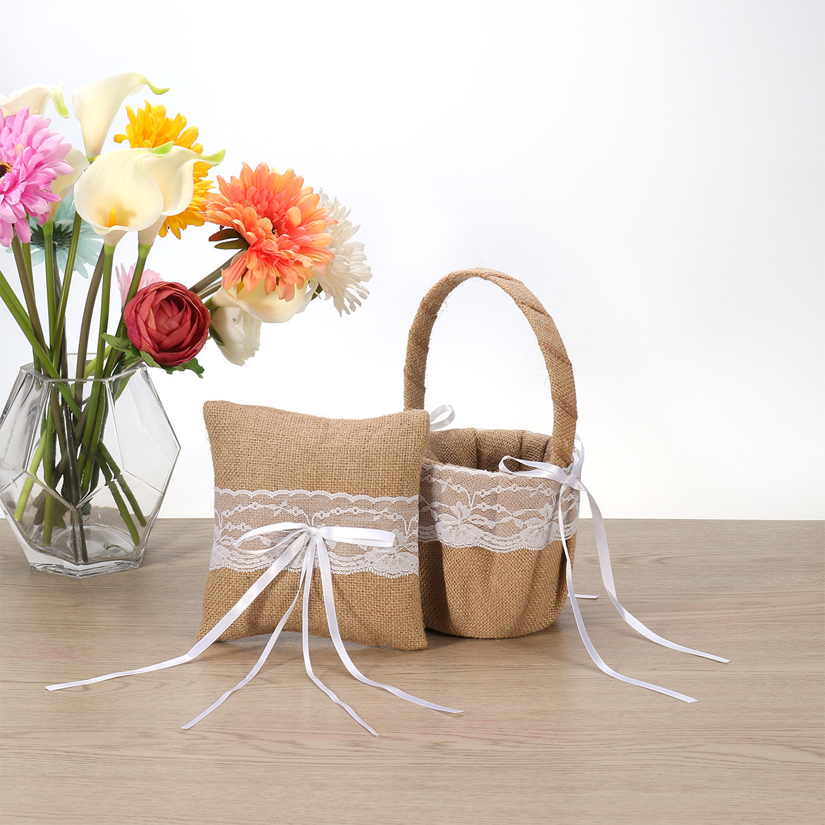 مجموعة من 6 وسائد زفاف ريفية ب - مراجعة Ring Bearer Pillow وسعره